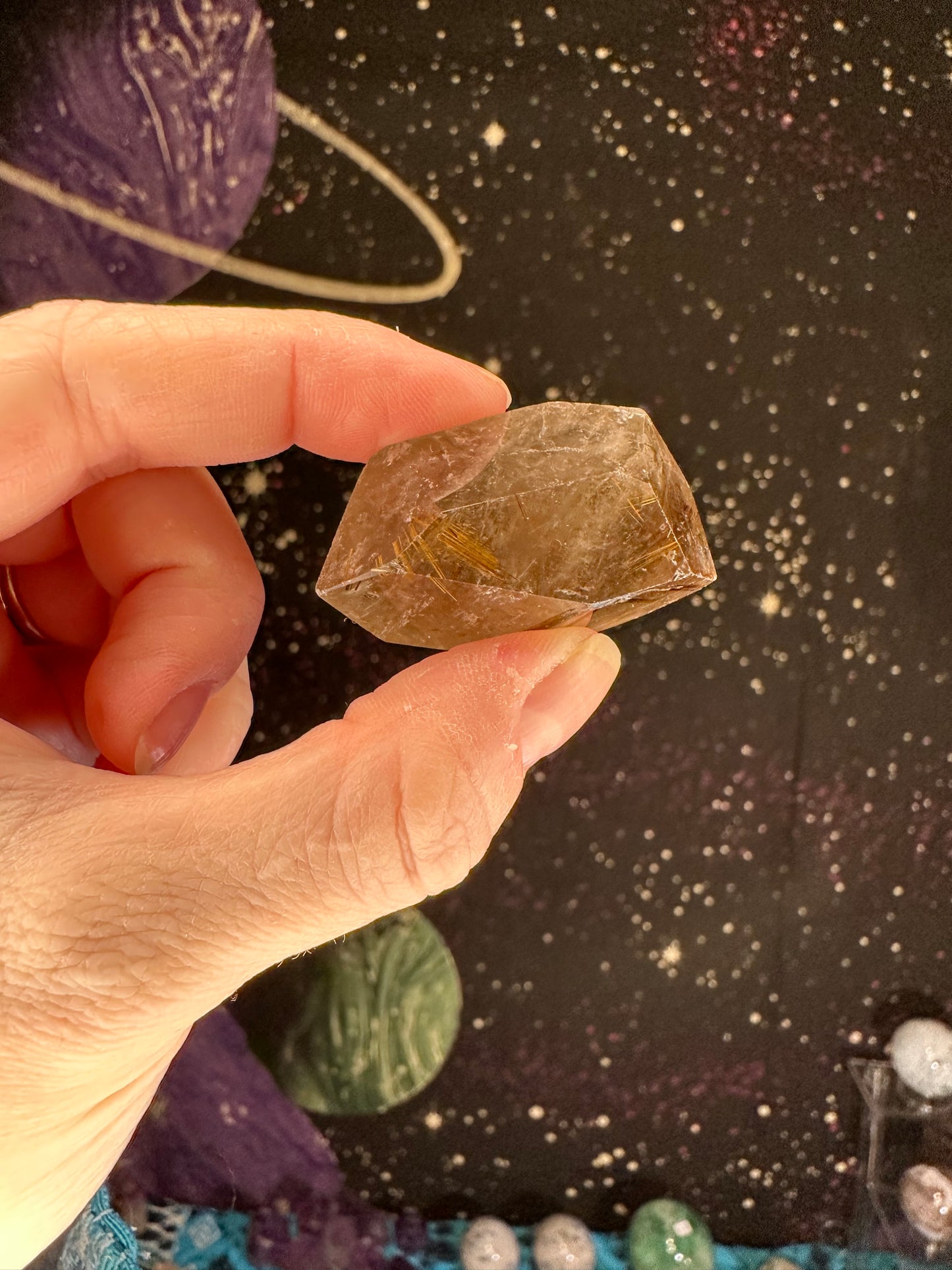 Golden Rutile Freeform w/ Lodolite (Garden Quartz) inclusions