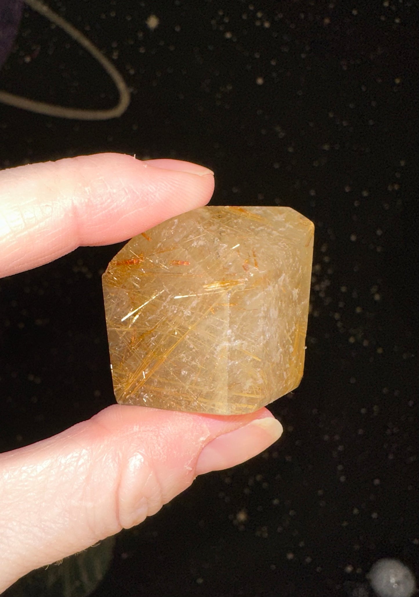 Golden Rutile Freeform w/ Lodolite (Garden Quartz) inclusions