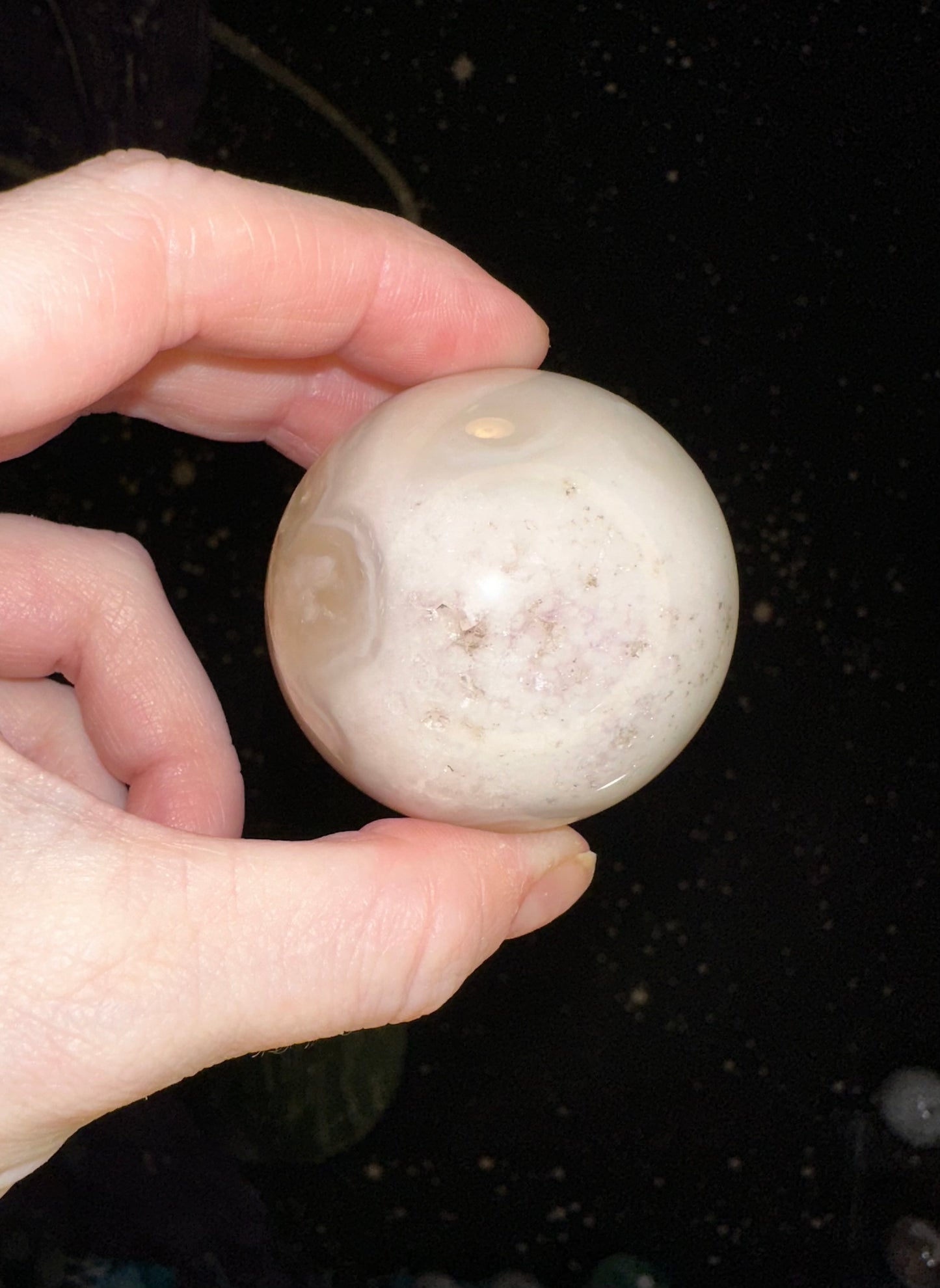 Flower Agate (w/ Pink Amethyst) Sphere