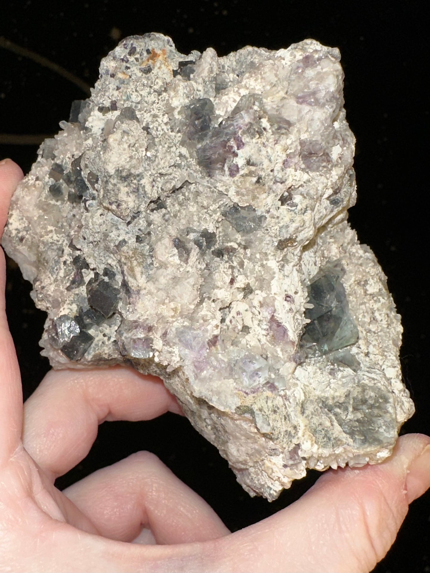 Cubic Fluorite on Needle Quartz