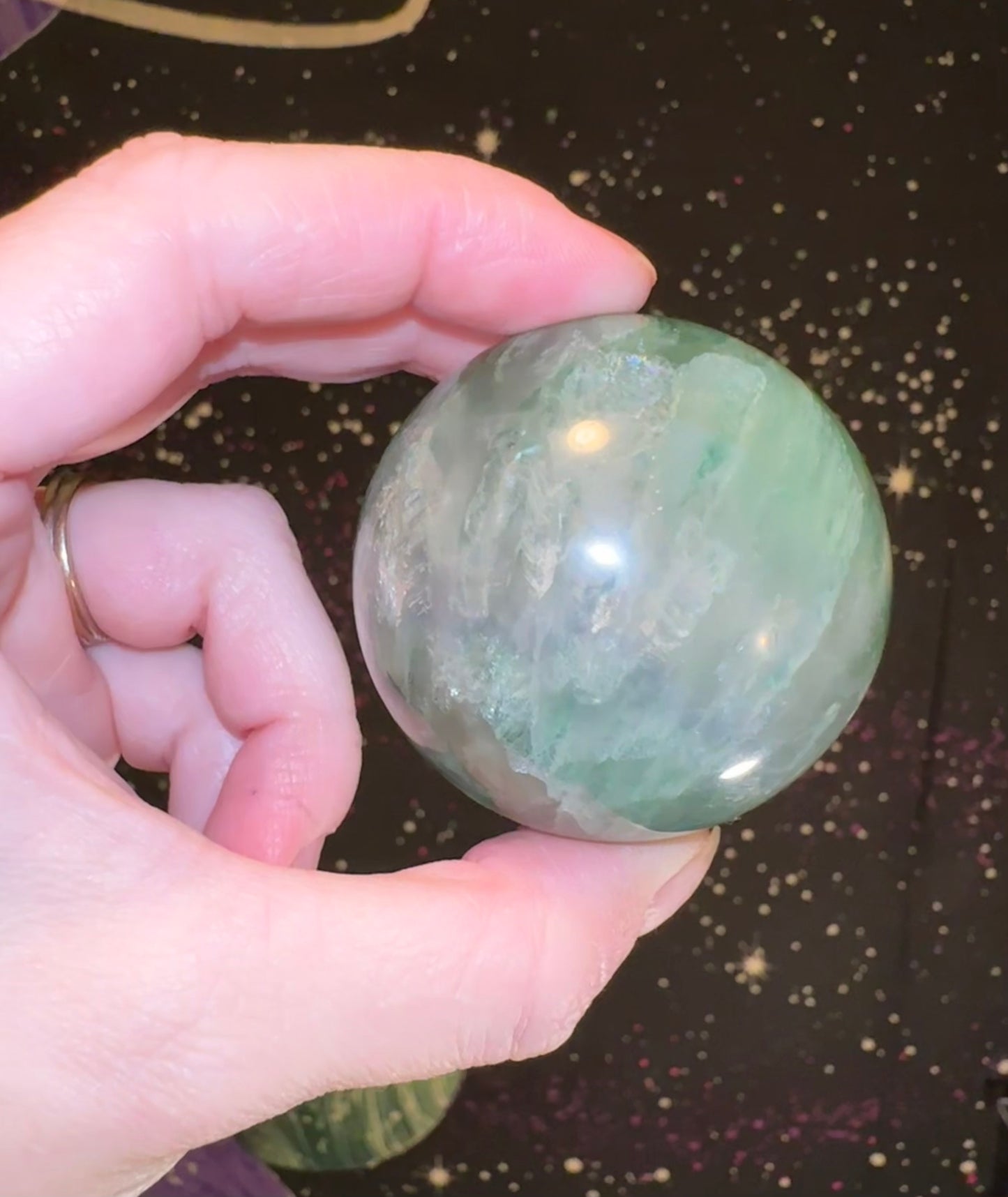 Feather Fluorite Sphere