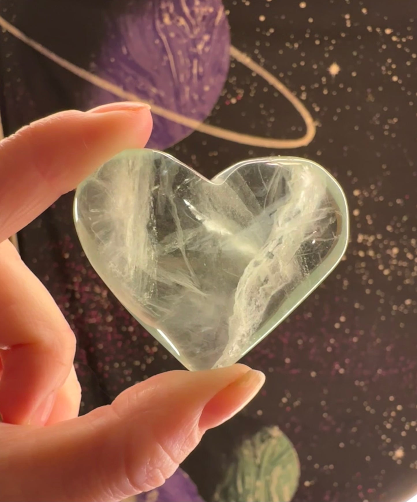 Green Fluorite Heart