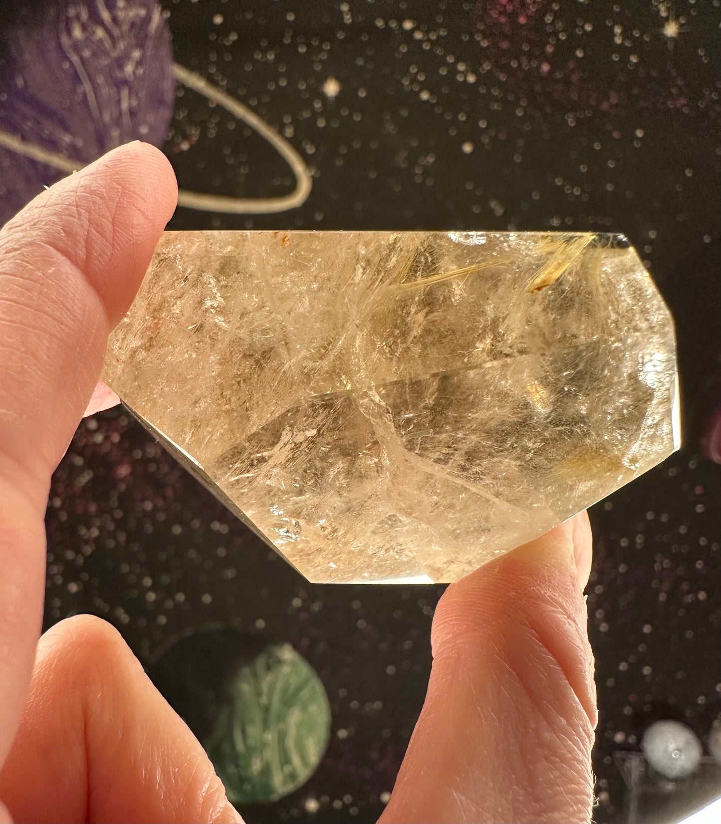 Golden Rutile Freeform w/ Lodolite (Garden Quartz) inclusions