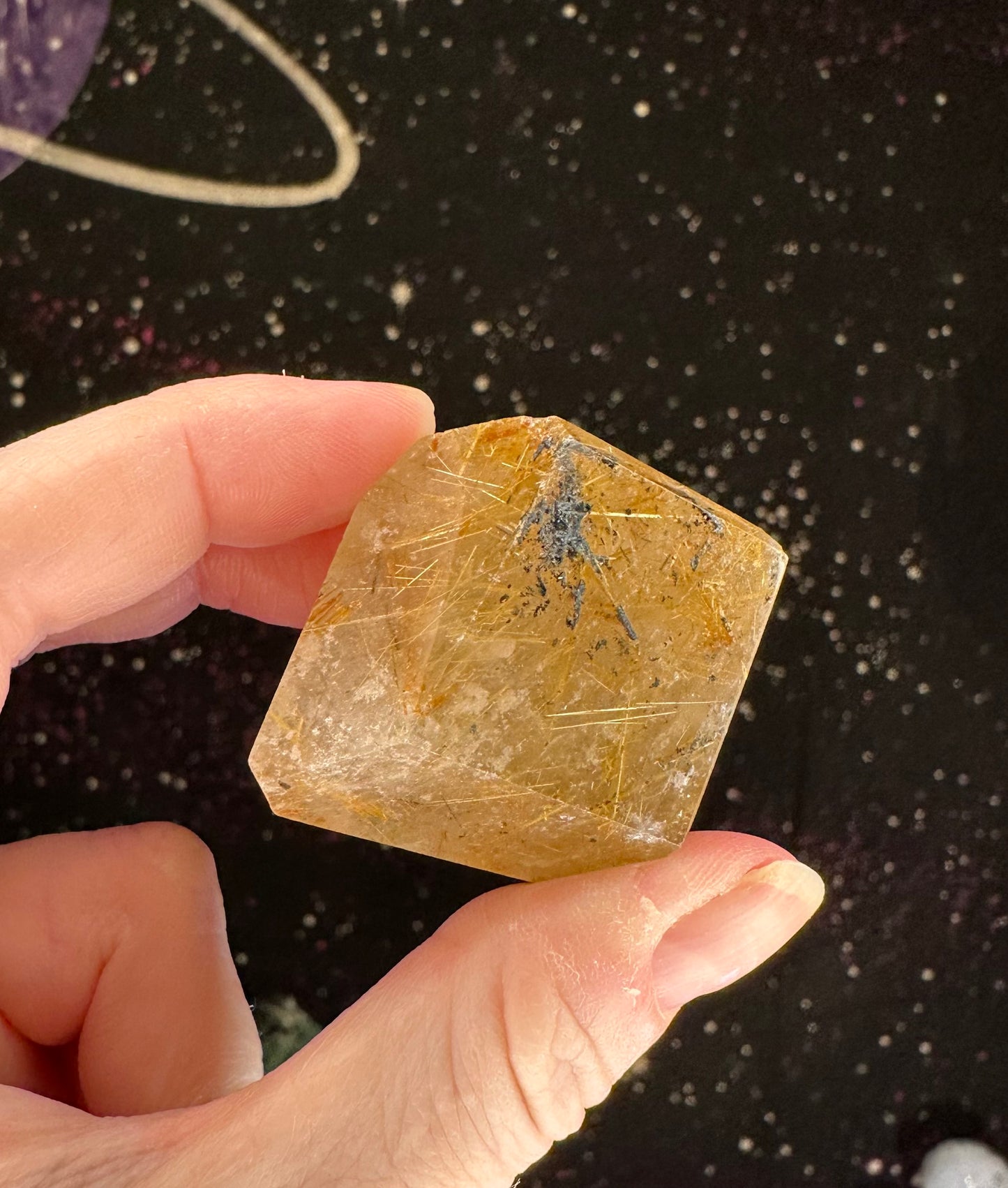 Golden Rutile Freeform w/ Lodolite (Garden Quartz) inclusions