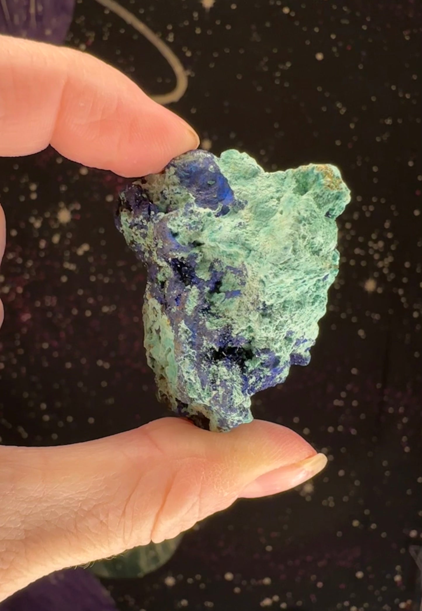 Azurite with Malachite
