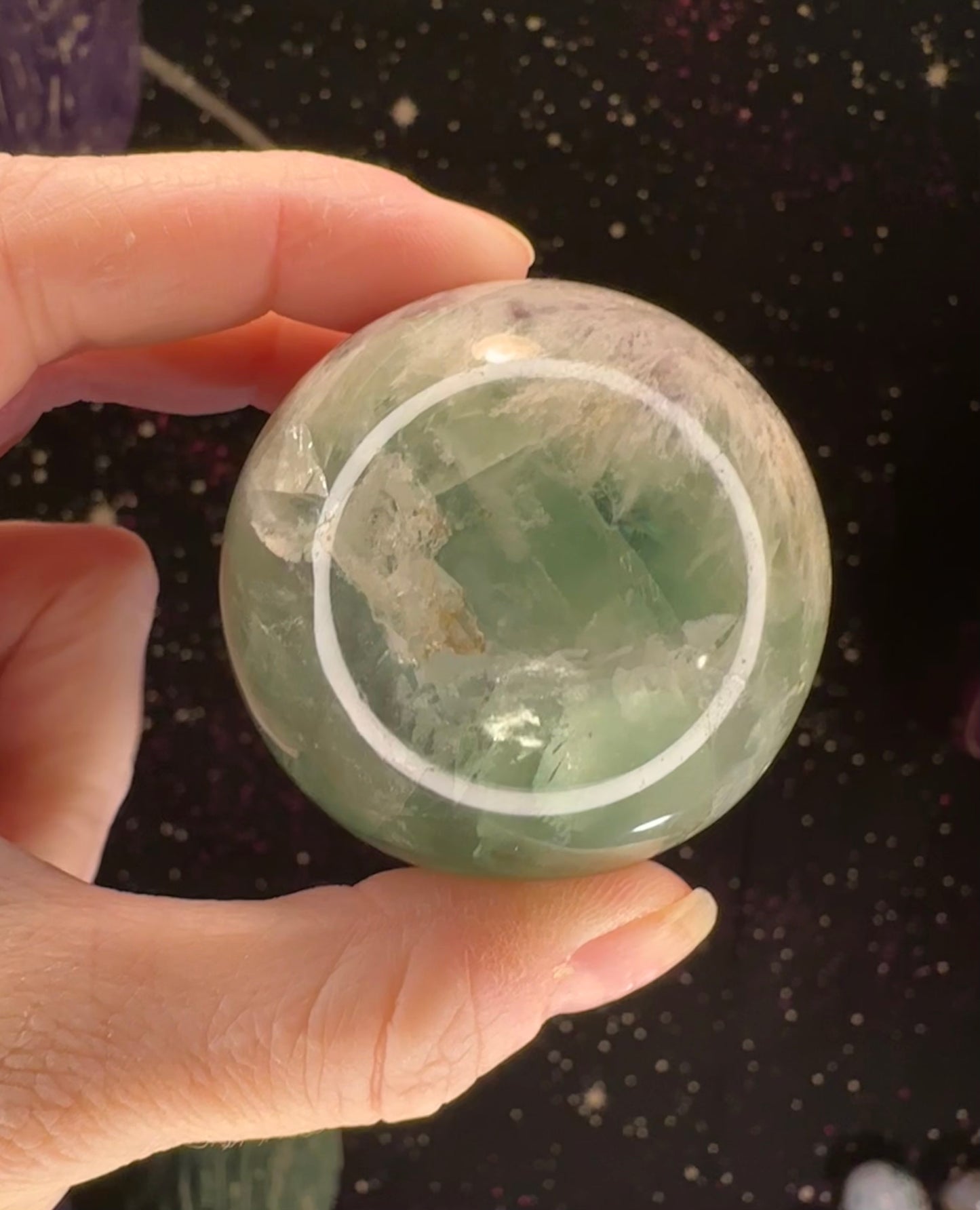Feather Fluorite Sphere