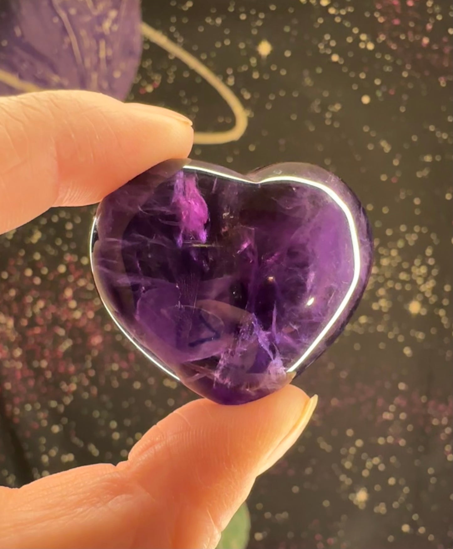 Gem Amethyst Puffy Heart