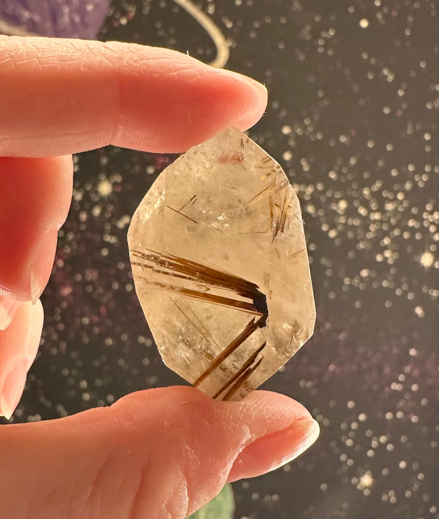 Golden Rutile Freeform w/ Lodolite (Garden Quartz) inclusions