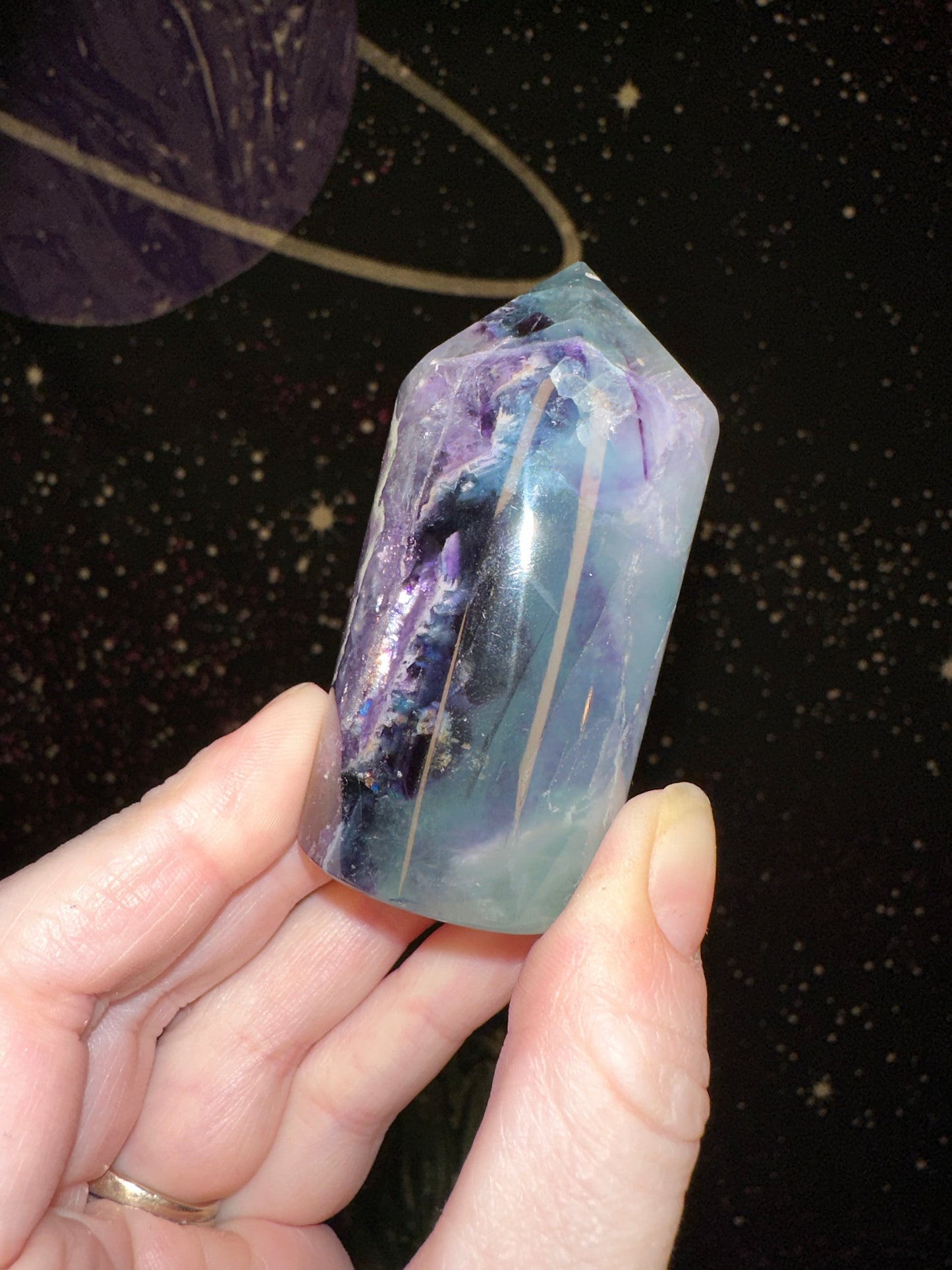 Rainbow Fluorite Cylinder Tower