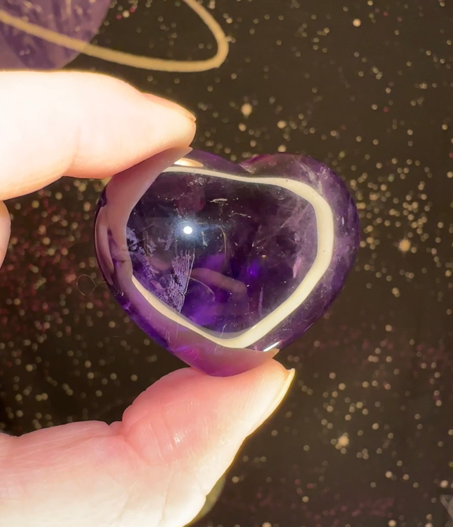 Gem Amethyst Puffy Heart