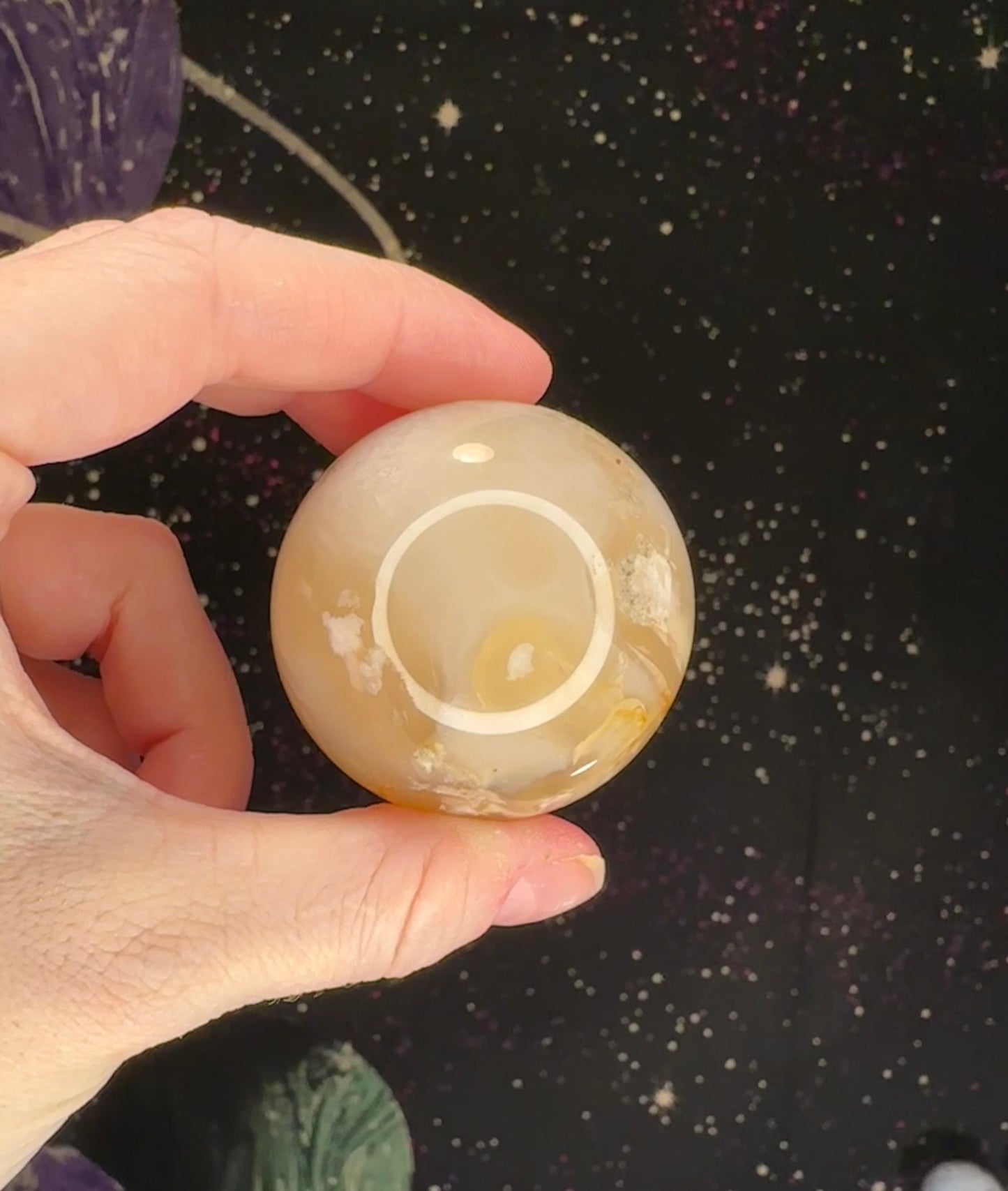 Flower Agate (w/ Pink Amethyst) Sphere