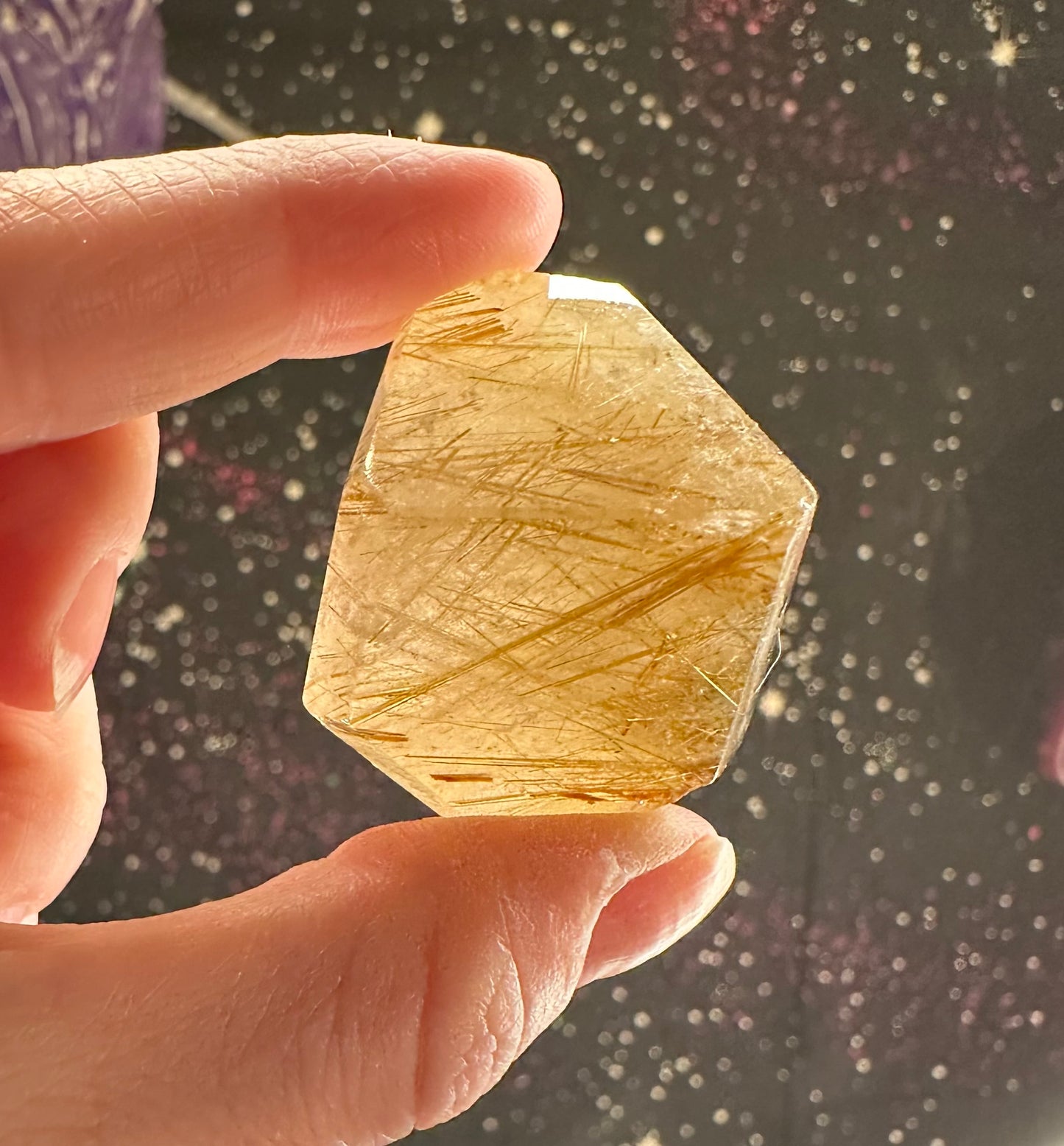 Golden Rutile Freeform w/ Lodolite (Garden Quartz) inclusions