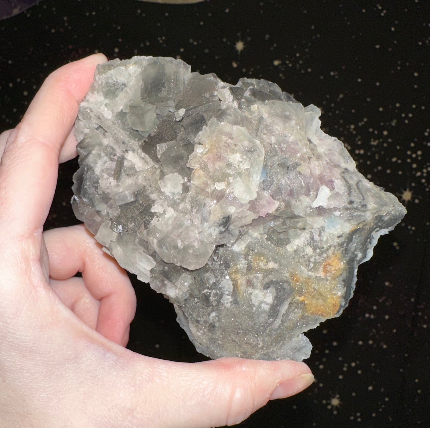 Grey/Blue Cubic Fluorite