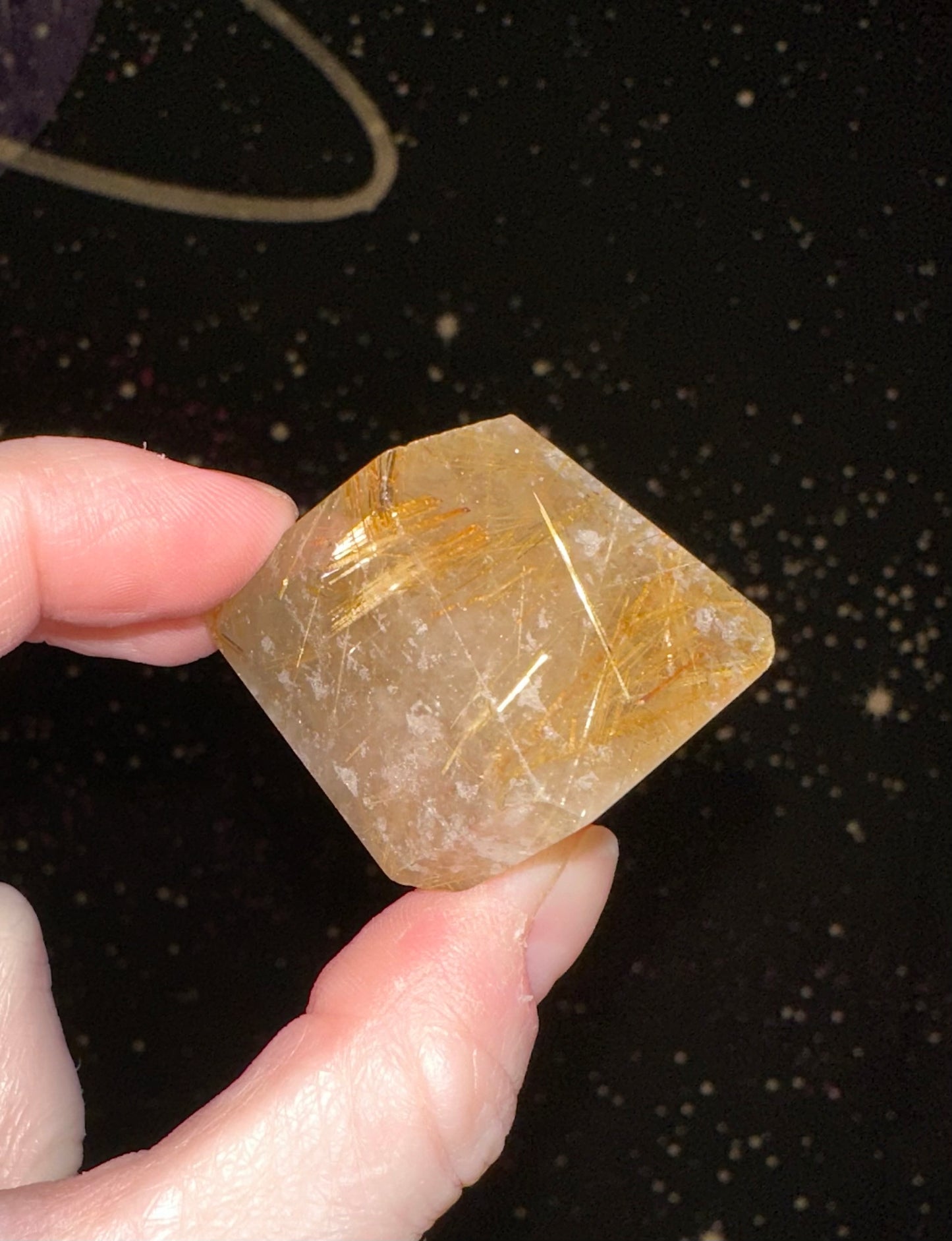 Golden Rutile Freeform w/ Lodolite (Garden Quartz) inclusions