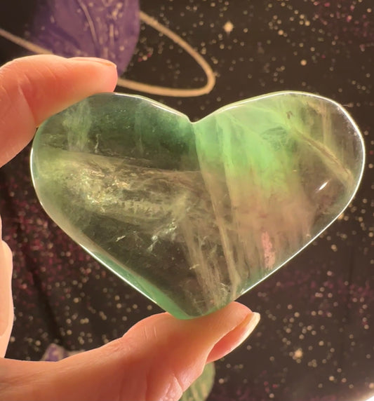 Rainbow Fluorite Heart