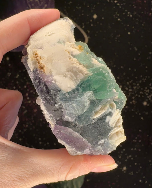 Raw Octahedral Father Fluorite