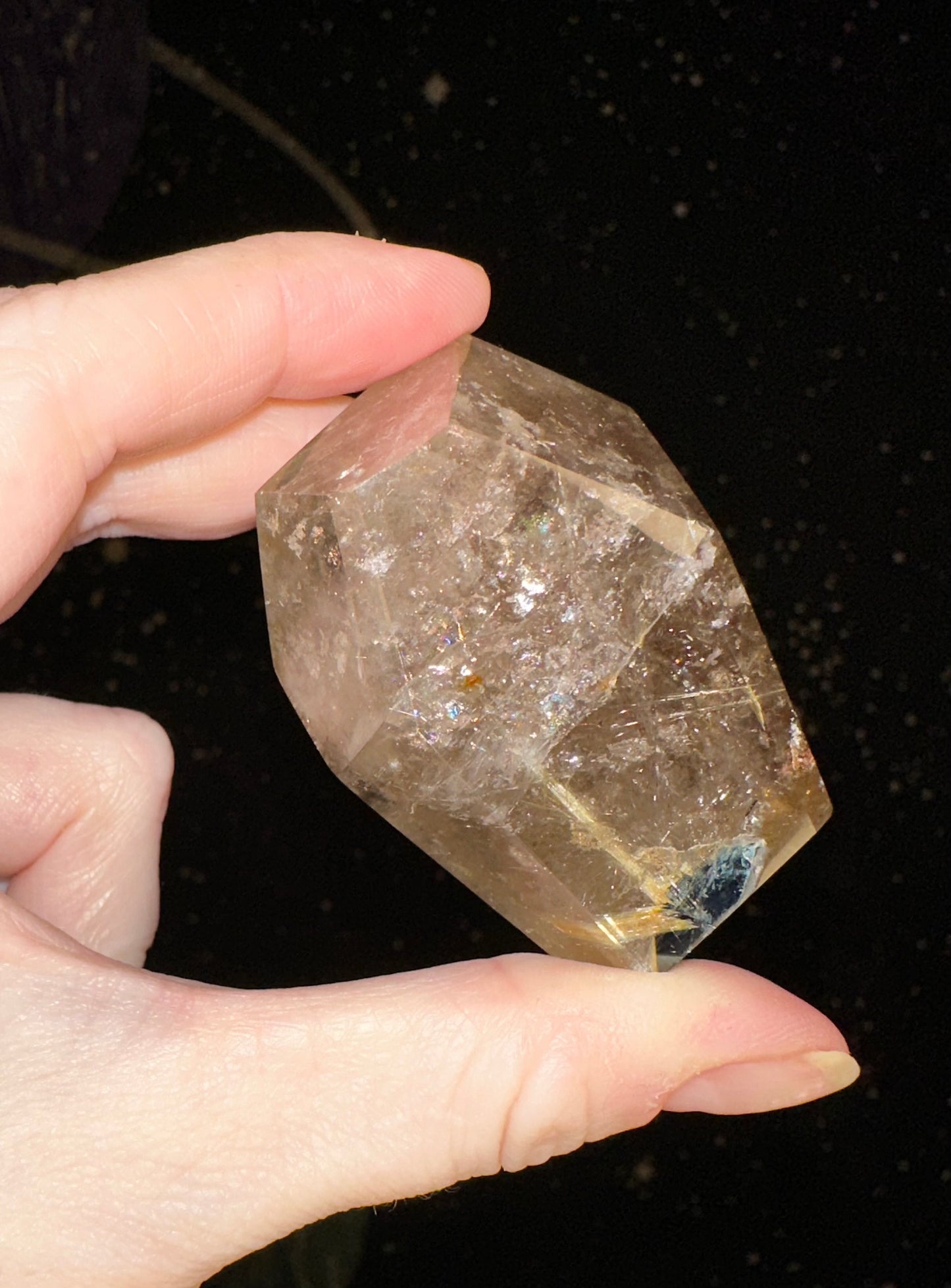 Golden Rutile Freeform w/ Lodolite (Garden Quartz) inclusions