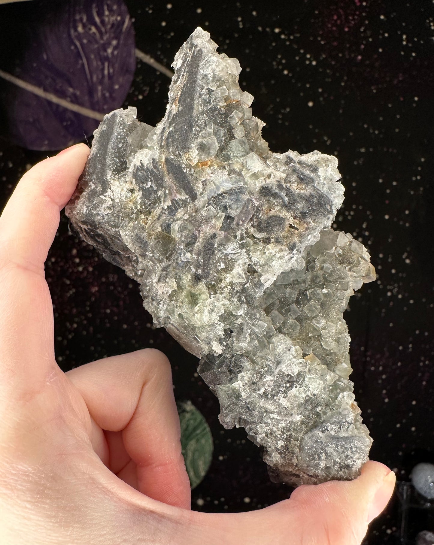 Grey/Blue Cubic Fluorite