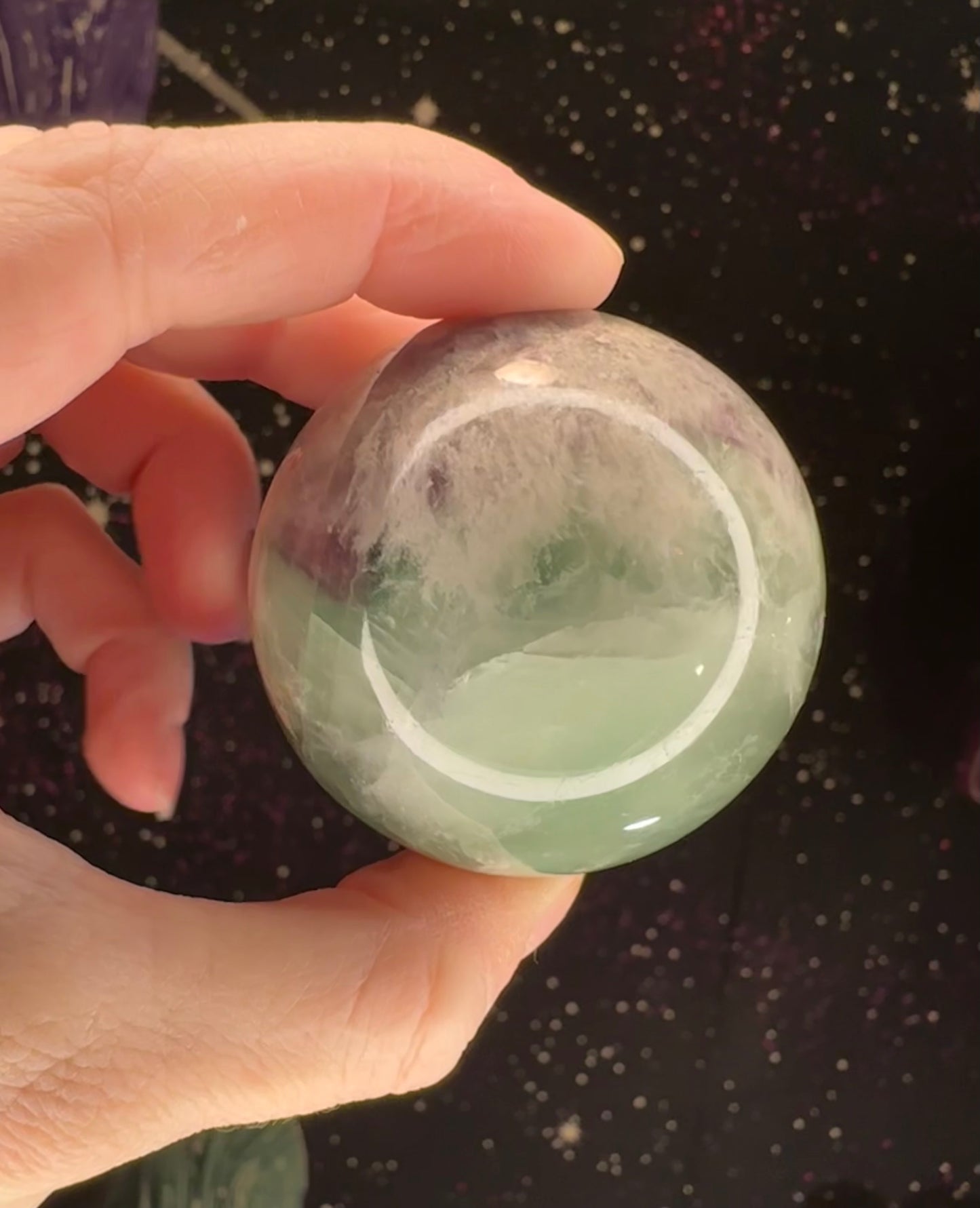 Feather Fluorite Sphere