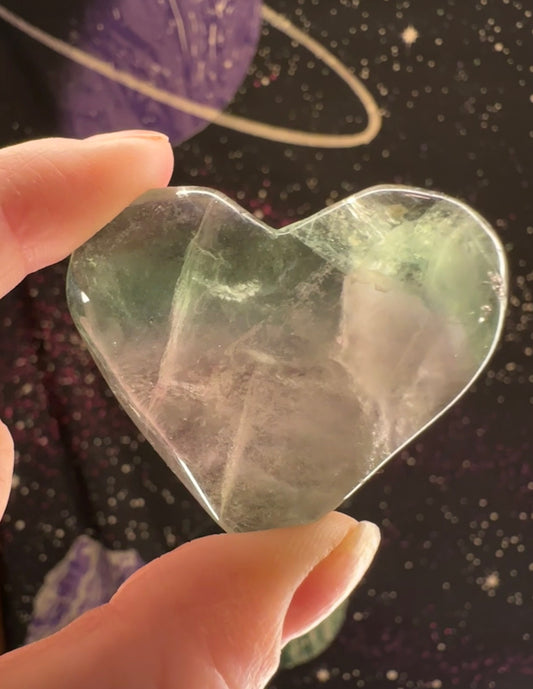 Rainbow Fluorite Heart