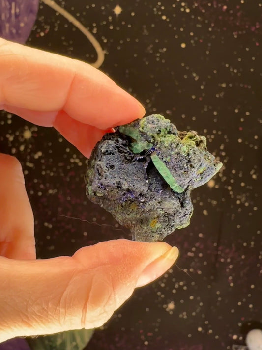 Azurite with Malachite