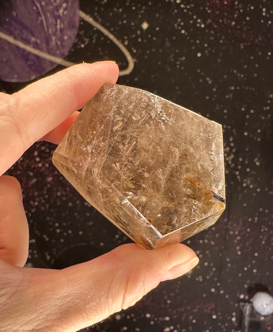 Golden Rutile Freeform w/ Lodolite (Garden Quartz) inclusions