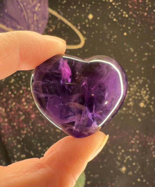 Gem Amethyst Puffy Heart
