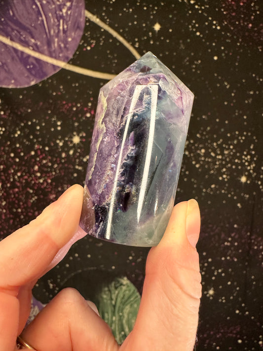 Rainbow Fluorite Cylinder Tower