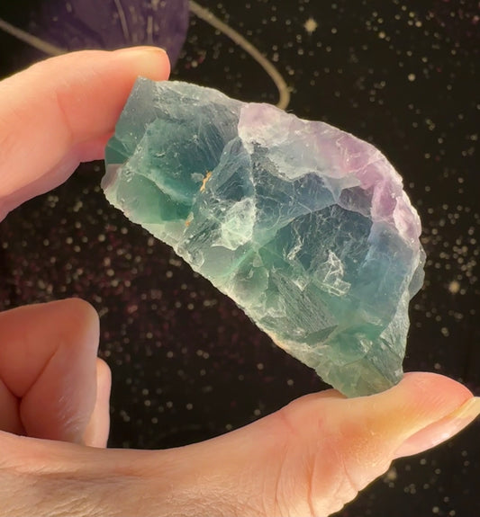 Raw Octahedral Fluorite with Calcite