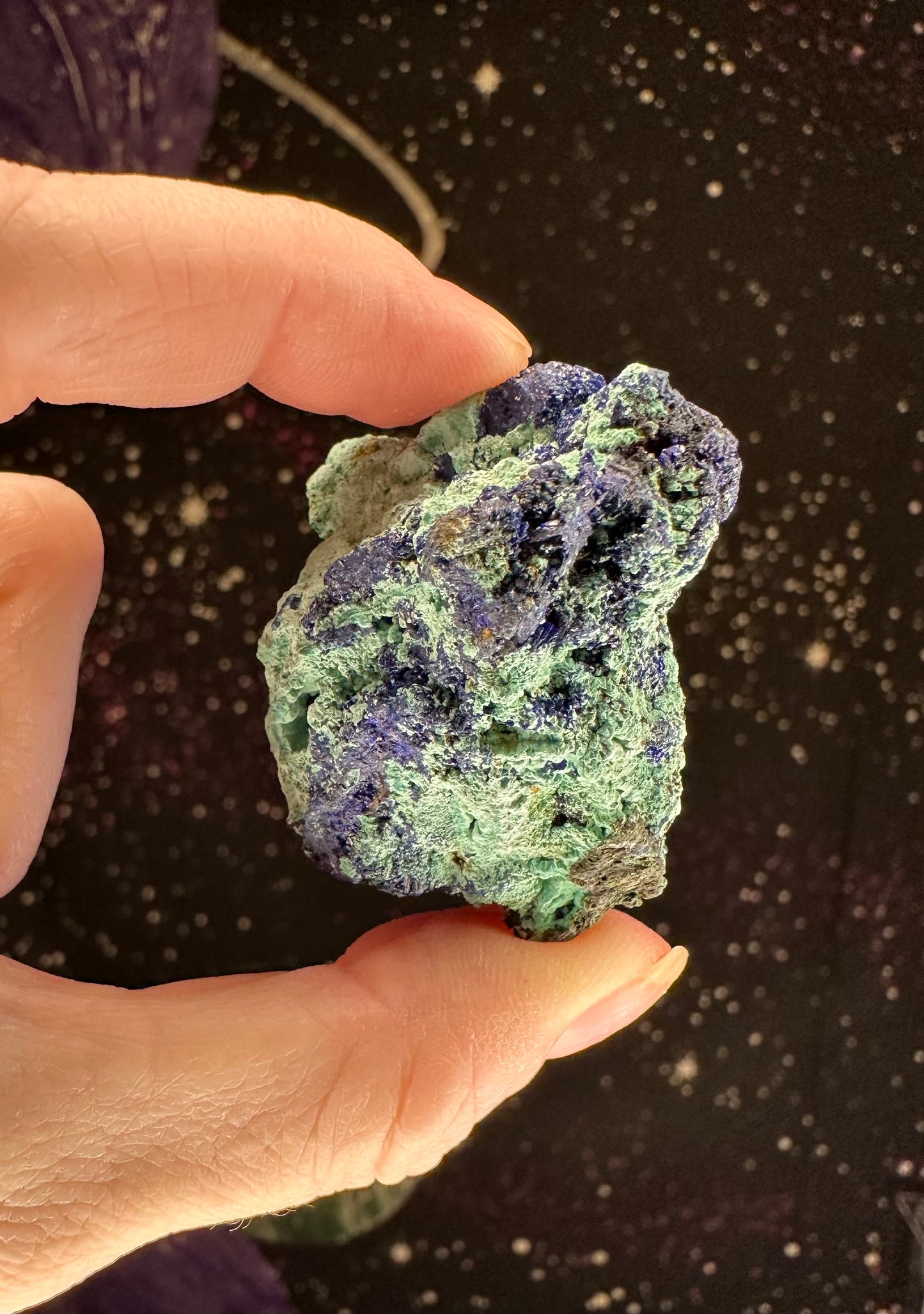 Azurite with Malachite