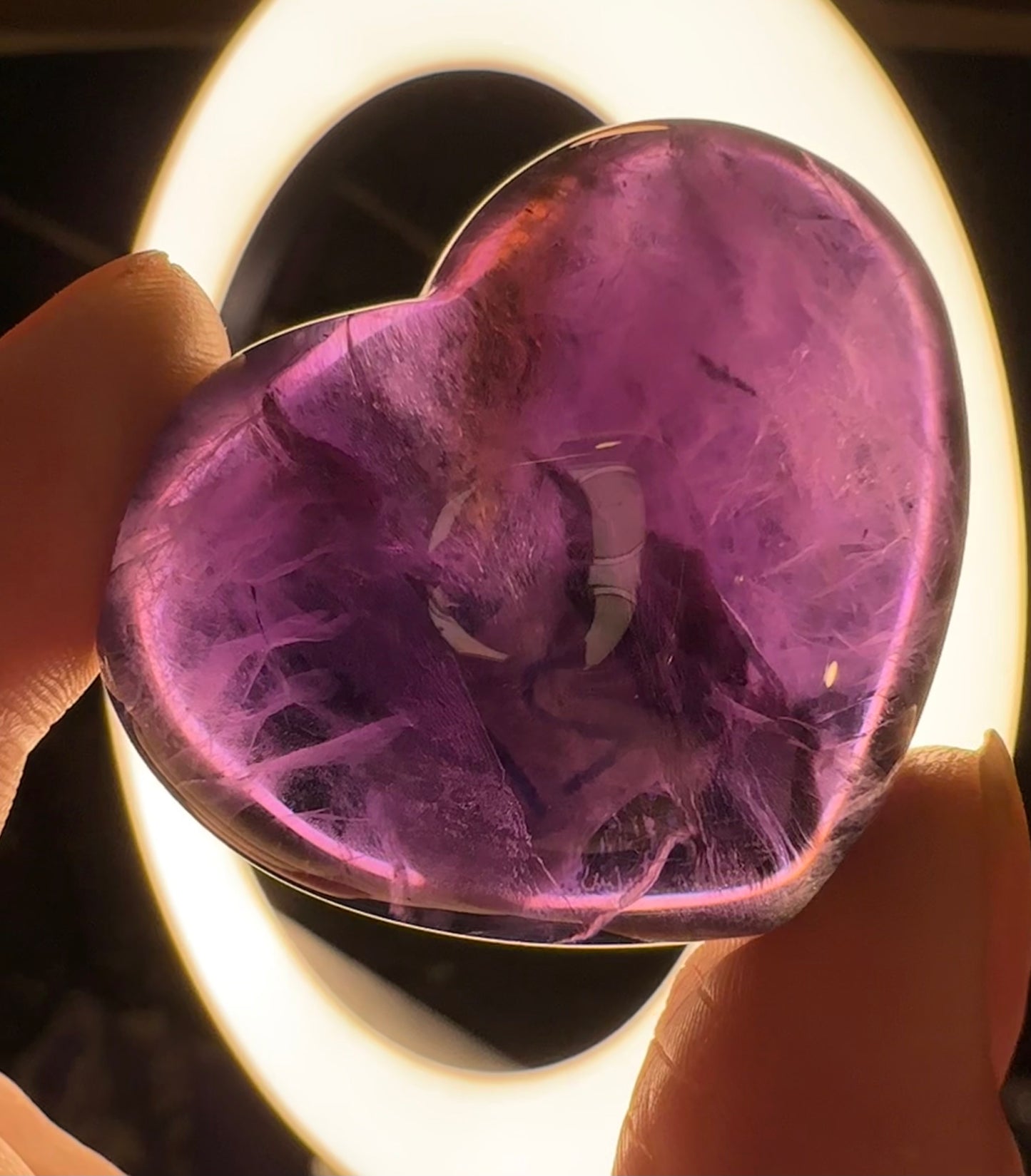 Gem Amethyst Puffy Heart