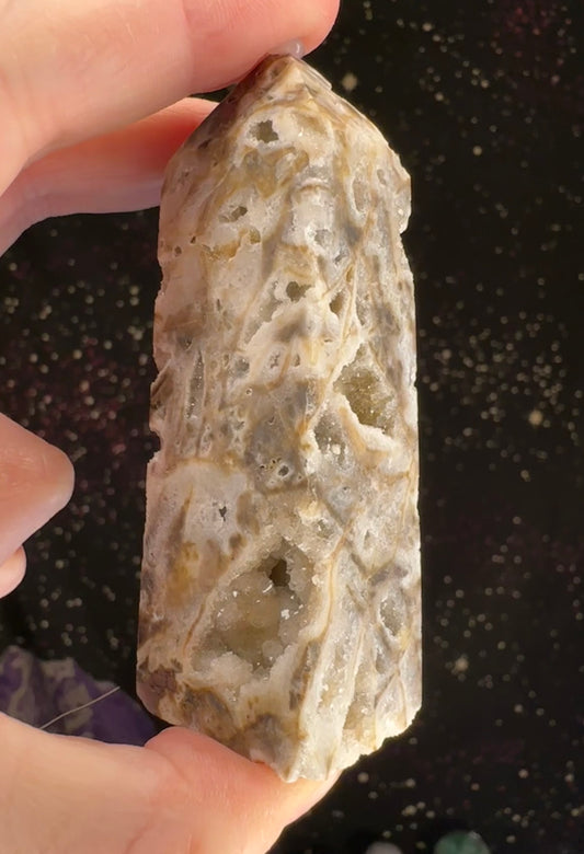 Druzy Chalcedony Tower
