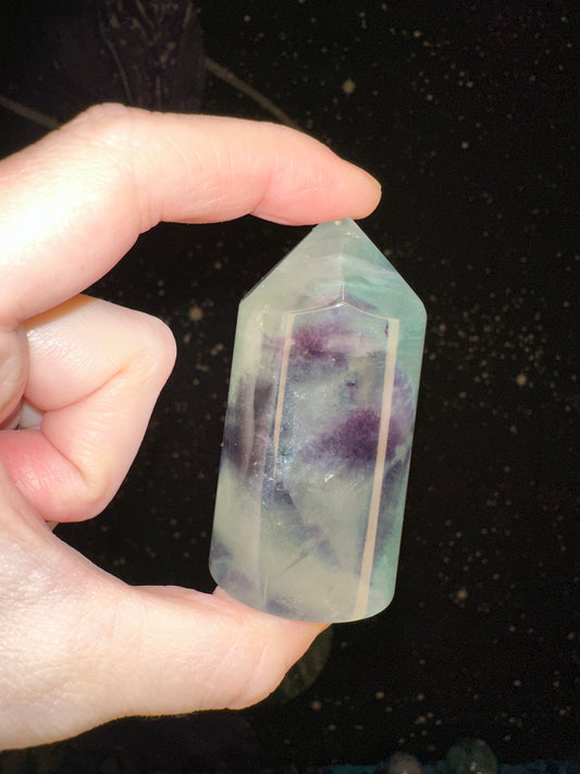 Cylinder Rainbow Fluorite Tower